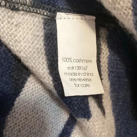 27 Miles Malibu Blue Gray Camo Cashmere Crewneck Sweater 1 S