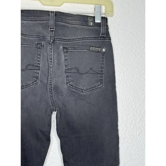 7 for all Mankind Jeans Women's Size 25 Black High Waist Ankle Gwenevere Denim