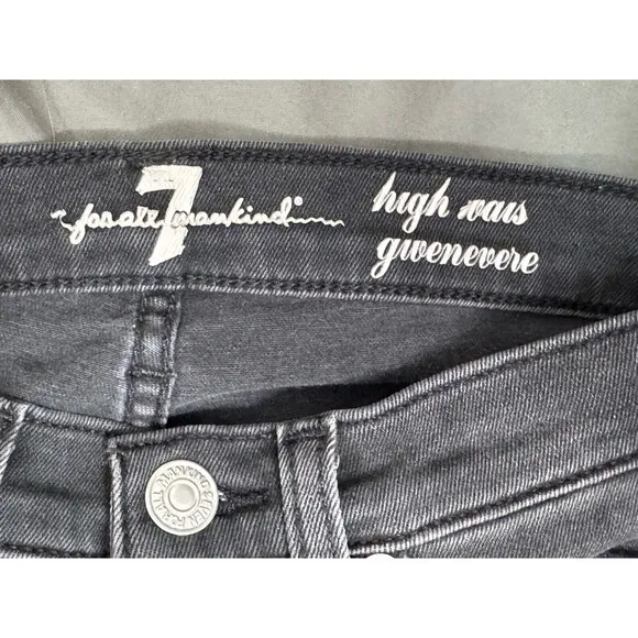 7 for all Mankind Jeans Women's Size 25 Black High Waist Ankle Gwenevere Denim