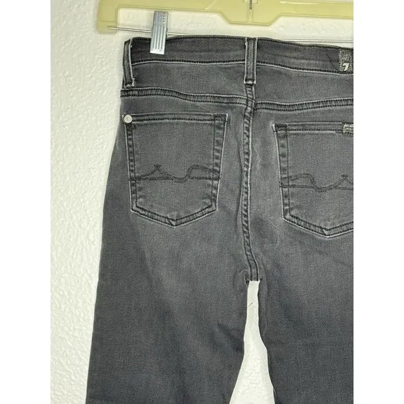 7 for all Mankind Jeans Women's Size 25 Black High Waist Ankle Gwenevere Denim