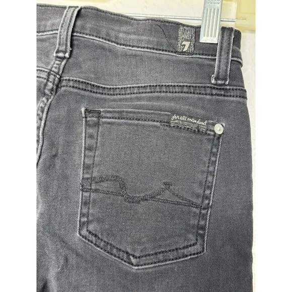 7 for all Mankind Jeans Women's Size 25 Black High Waist Ankle Gwenevere Denim