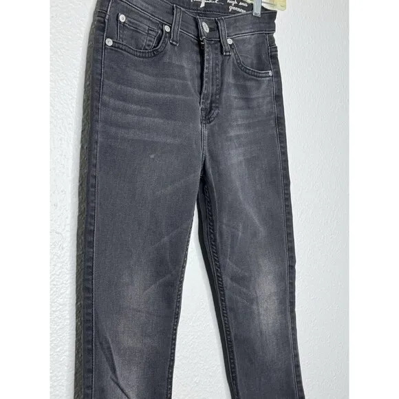 7 for all Mankind Jeans Women's Size 25 Black High Waist Ankle Gwenevere Denim