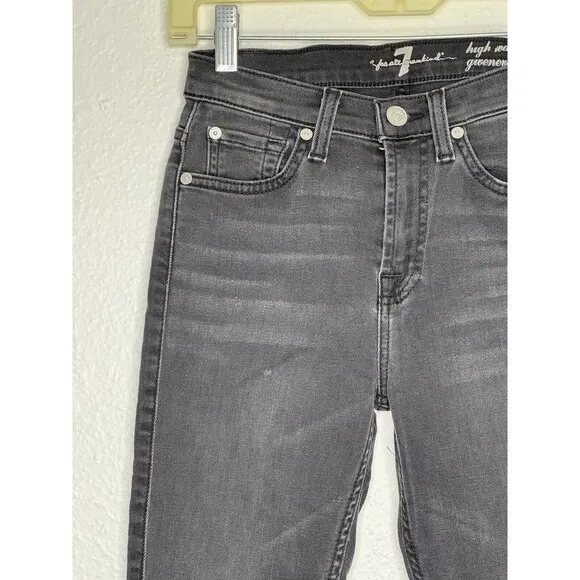 7 for all Mankind Jeans Women's Size 25 Black High Waist Ankle Gwenevere Denim