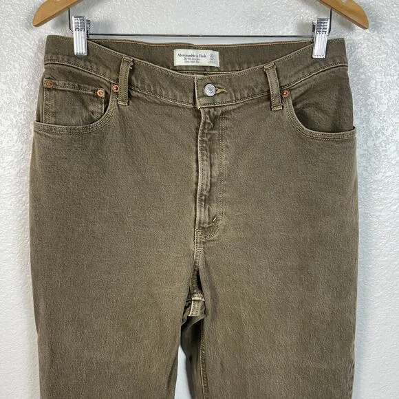 Abercrombie &amp; Fitch Women’s Curve Love The 90s Straight Ultra High Rise Jeans 12