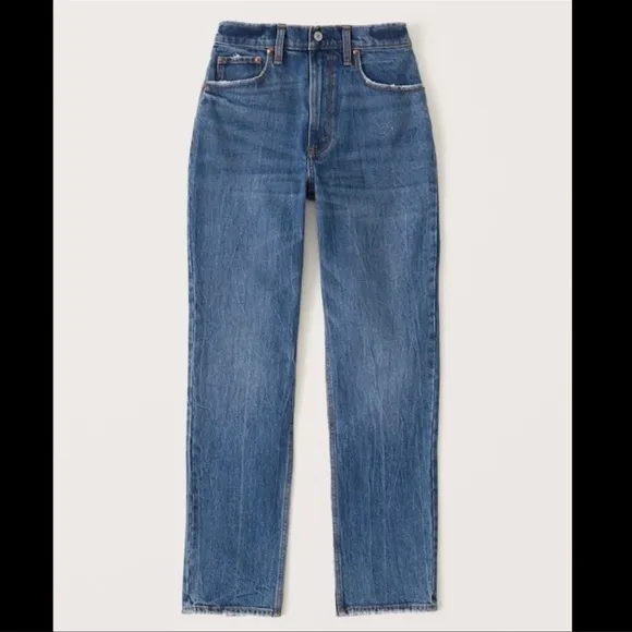 ABERCROMBIE AND FITCH THE ANKLE STRAIGHT ULTRA HIGH RISE