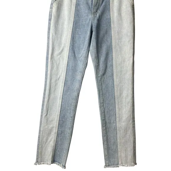 Adriano Goldschmied ‘Isabelle Paneled’ Hi Rise Light Wash Straight Crop Size 26