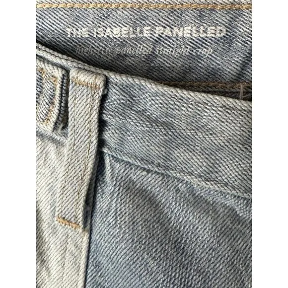 Adriano Goldschmied ‘Isabelle Paneled’ Hi Rise Light Wash Straight Crop Size 26