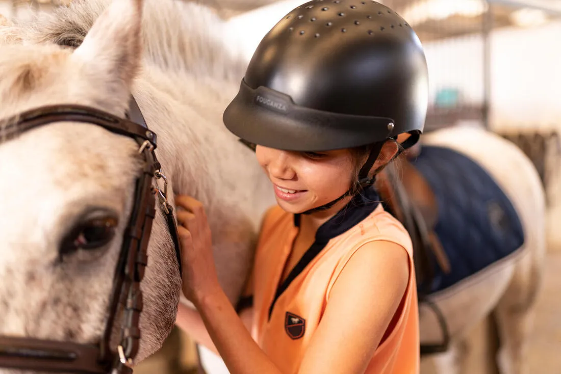 Adult and Kids' Horse Riding Helmet 100 - Black