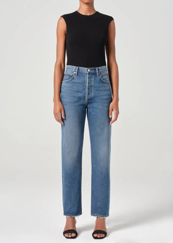 Agolde 90's Pinch Waist High Rise Straight Jeans in Essence