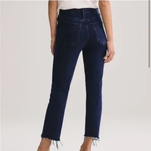 Agolde Riley Cropped Raw Hem‎ Jeans Dark Wash