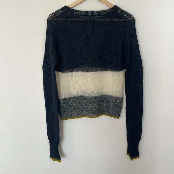 A.L.C. Mae Colorblock Sweater Mohair Blend Japanese Yarn