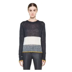 A.L.C. Mae Colorblock Sweater Mohair Blend Japanese Yarn