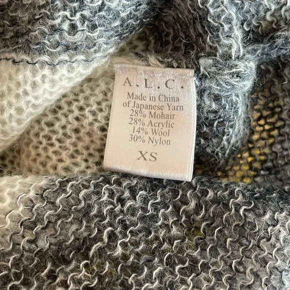 A.L.C. Mae Colorblock Sweater Mohair Blend Japanese Yarn