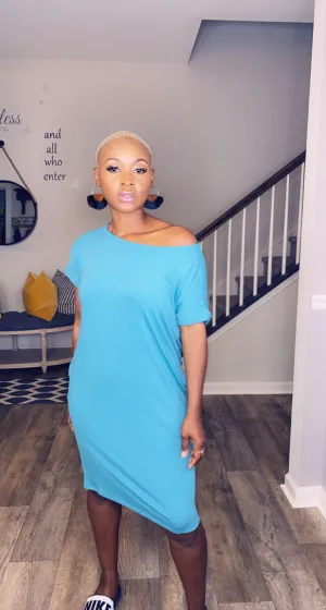 Amber T-Shirt Dress-Teal