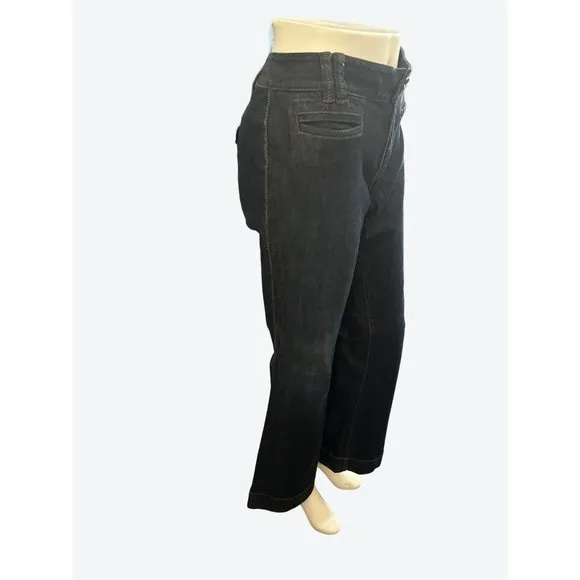 Ann Taylor LOFT 99% Cotton Wide-Leg Denim Dress Blue Jeans Sz 2