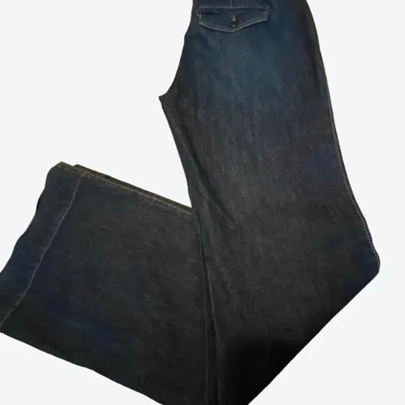 Ann Taylor LOFT 99% Cotton Wide-Leg Denim Dress Blue Jeans Sz 2
