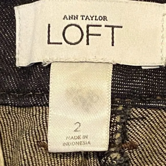 Ann Taylor LOFT 99% Cotton Wide-Leg Denim Dress Blue Jeans Sz 2