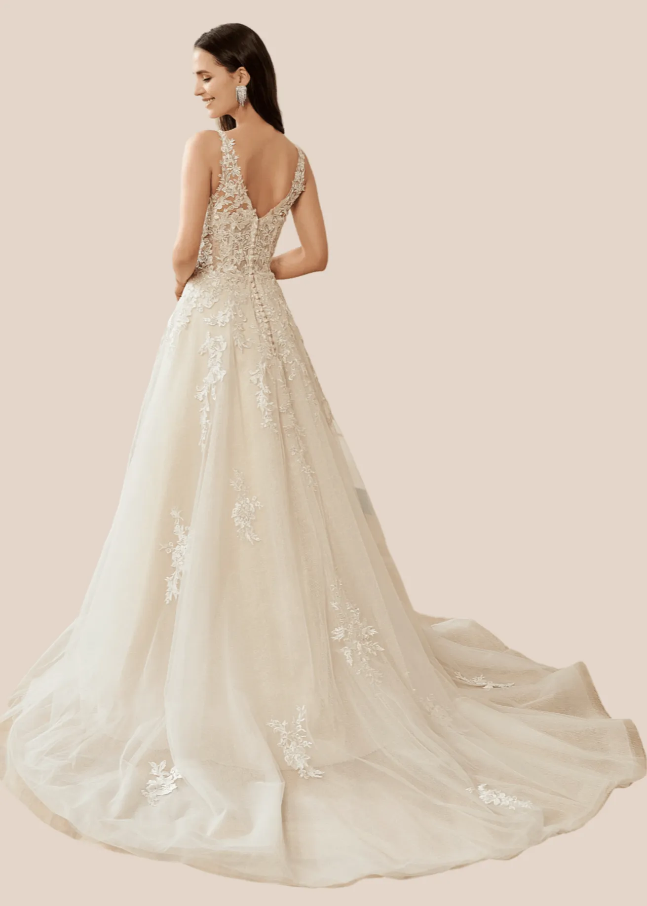 Annika applique lace wedding gown ivory/ivory s16-18 Express NZ wide