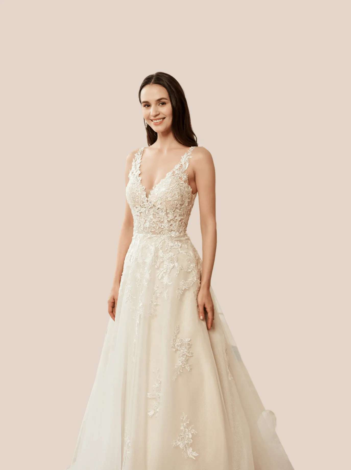 Annika applique lace wedding gown ivory/ivory s16-18 Express NZ wide
