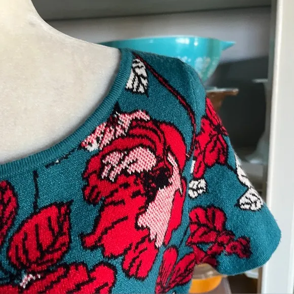 Anthropologie Maeve Allison Poppy Floral Sweater Dress - Size Medium