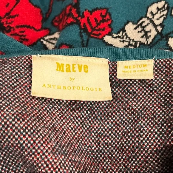 Anthropologie Maeve Allison Poppy Floral Sweater Dress - Size Medium