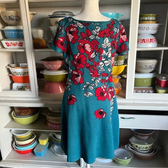 Anthropologie Maeve Allison Poppy Floral Sweater Dress - Size Medium
