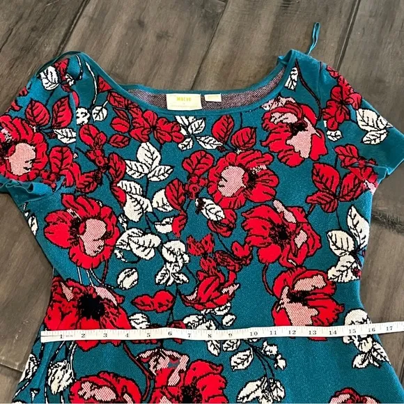 Anthropologie Maeve Allison Poppy Floral Sweater Dress - Size Medium