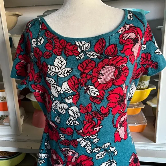 Anthropologie Maeve Allison Poppy Floral Sweater Dress - Size Medium