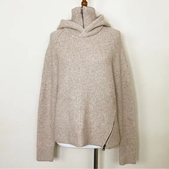 Anthropologie Pilcro Side-zip Sweater Hoodie In Beige