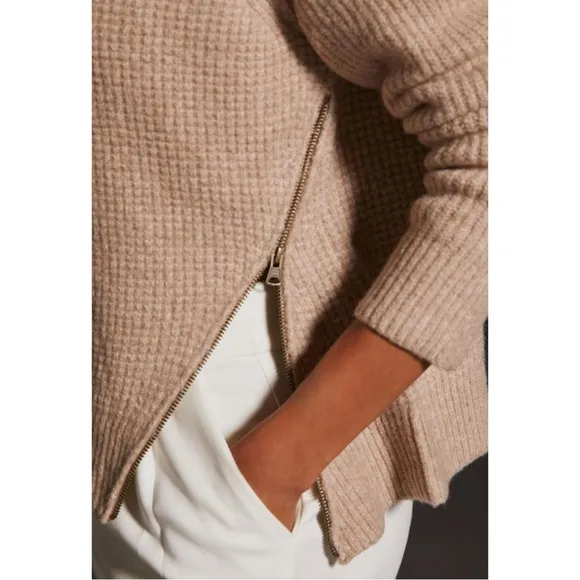 Anthropologie Pilcro Side-zip Sweater Hoodie In Beige
