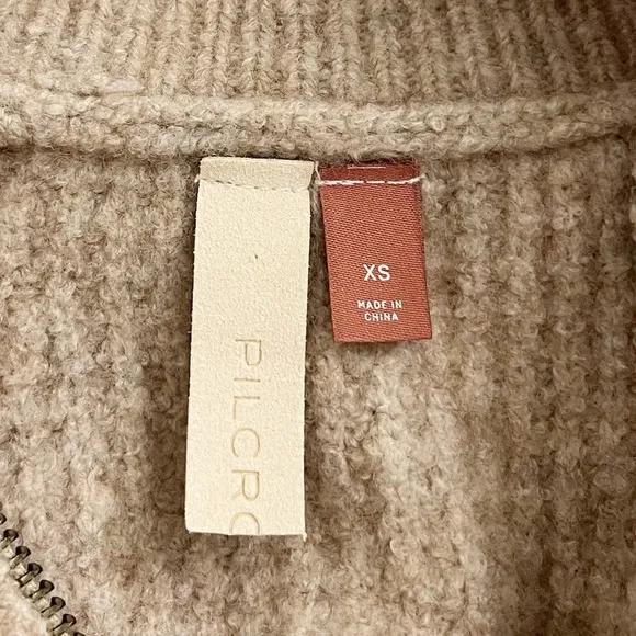 Anthropologie Pilcro Side-zip Sweater Hoodie In Beige