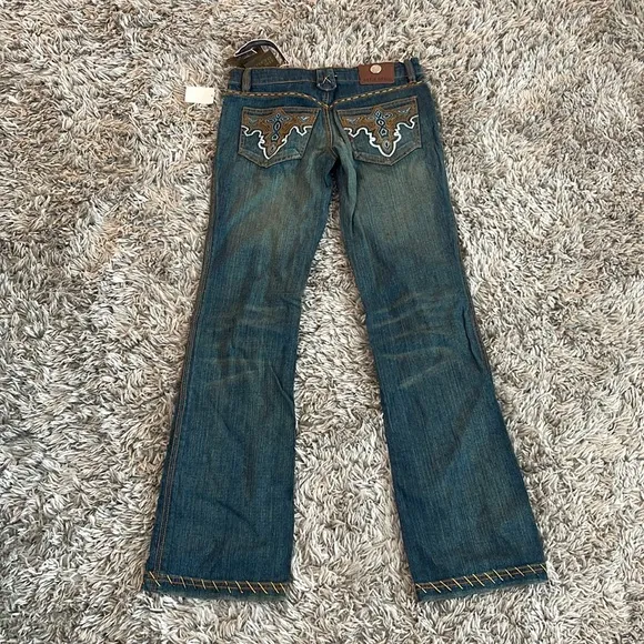 Antik Denim Boot Leg Embroidered Jeans