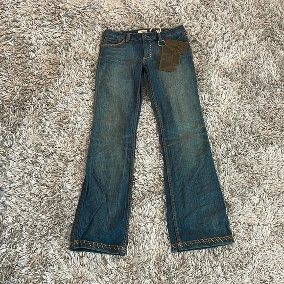 Antik Denim Boot Leg Embroidered Jeans