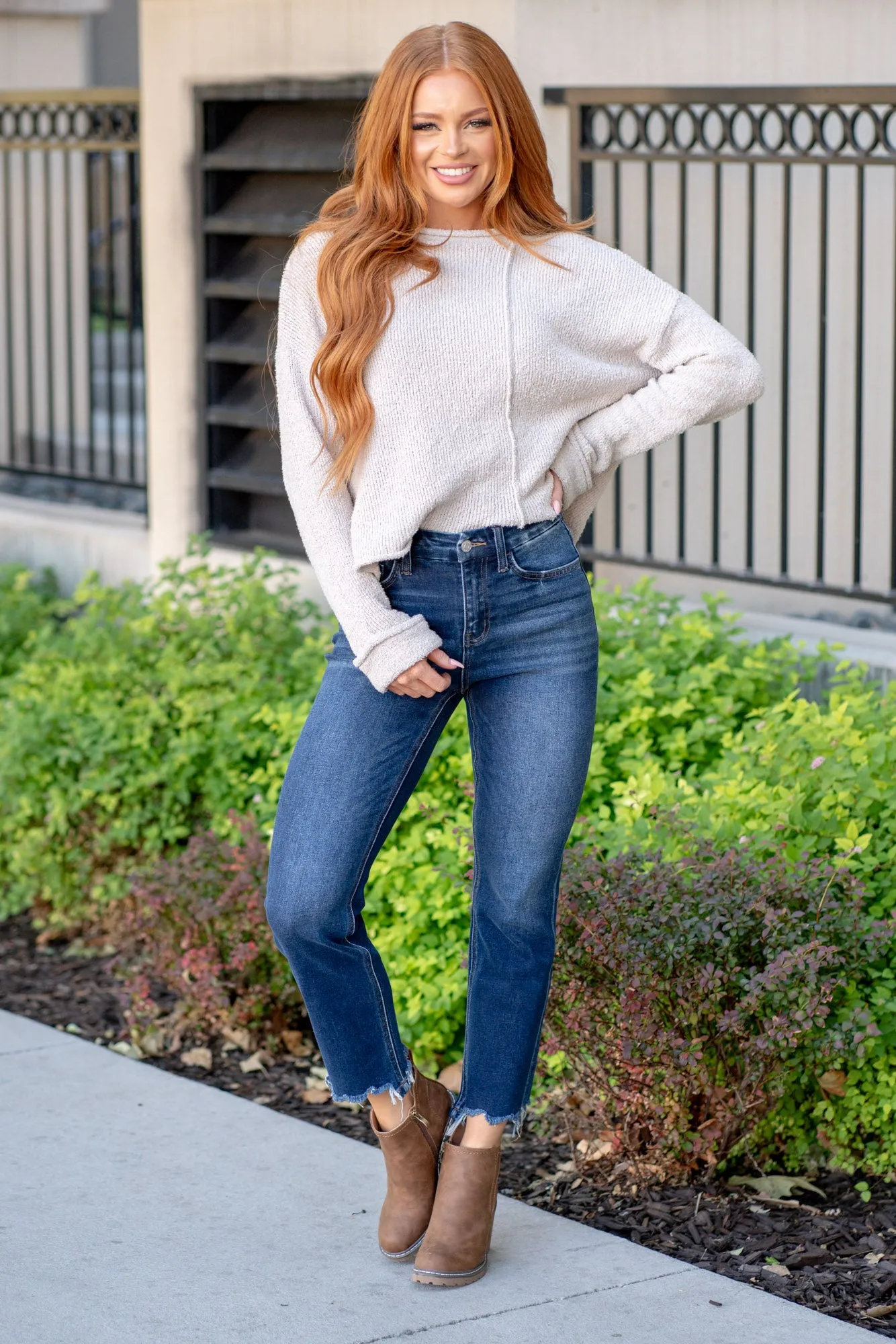 Ardent High Rise Crop Slim Straight