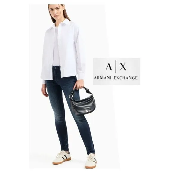Armani Exchange Super Skinny High-waisted Blue Jeans