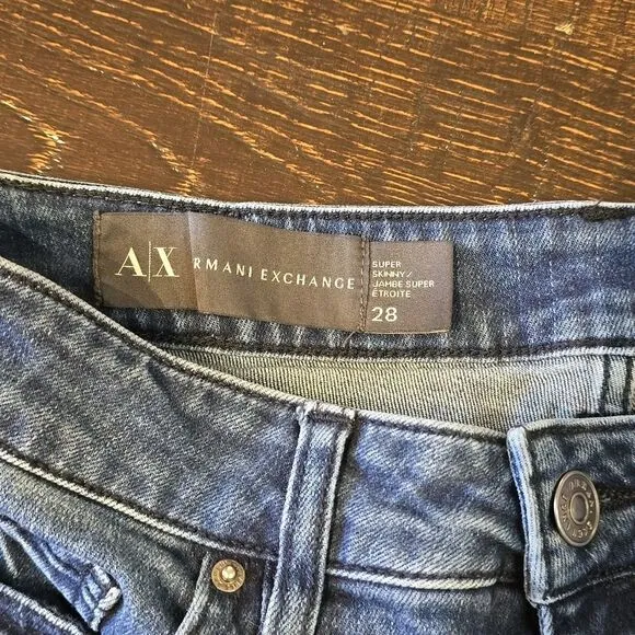 Armani Exchange Super Skinny High-waisted Blue Jeans