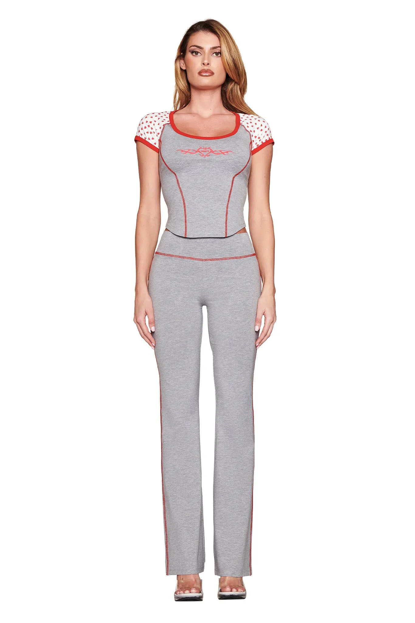 ASHTIN TOP - GREY : HEATHER GREY
