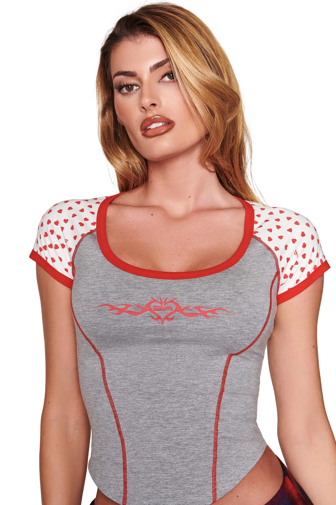 ASHTIN TOP - GREY : HEATHER GREY