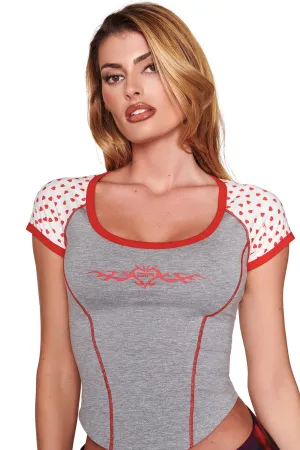 ASHTIN TOP - GREY : HEATHER GREY