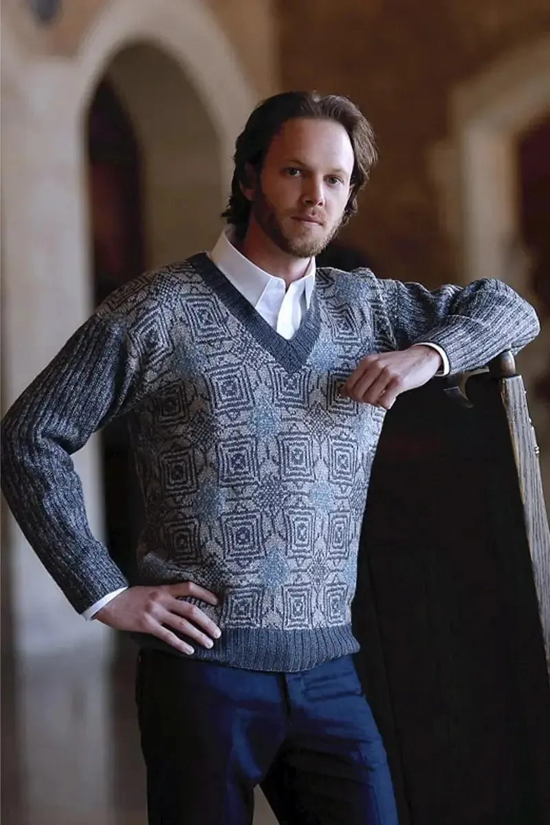 Ayra Man Pullover Bison, Merino & Silk