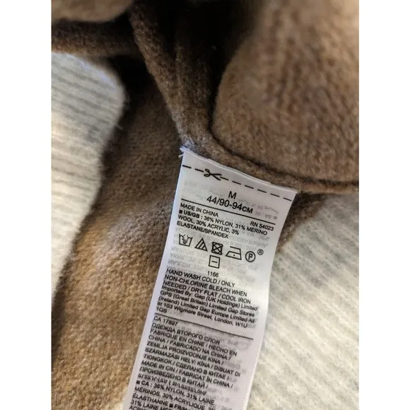 Banana Republic merino wool Sweater New Brown Gray Stripe Womens Size M