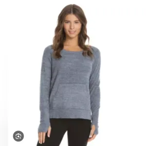 Barefoot Dreams Cozychic Lite Crewneck Sweatshirt Pullover Front Pocket A350626