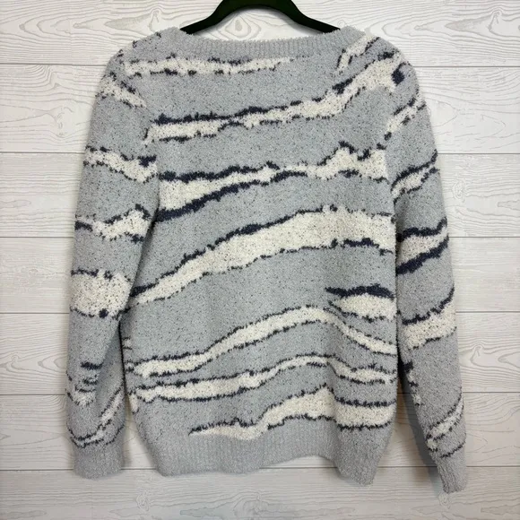 Barefoot Dreams Cozychic Seaside Crew Neck Pullover Sweater Size Small