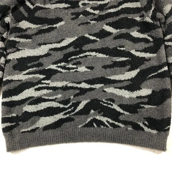 Barefoot Dreams Womens 2X CozyChic Seaside Crewneck Pullover Sweater Carbon Camo