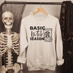 Basic Bitch Season Grey Fleece Pullover