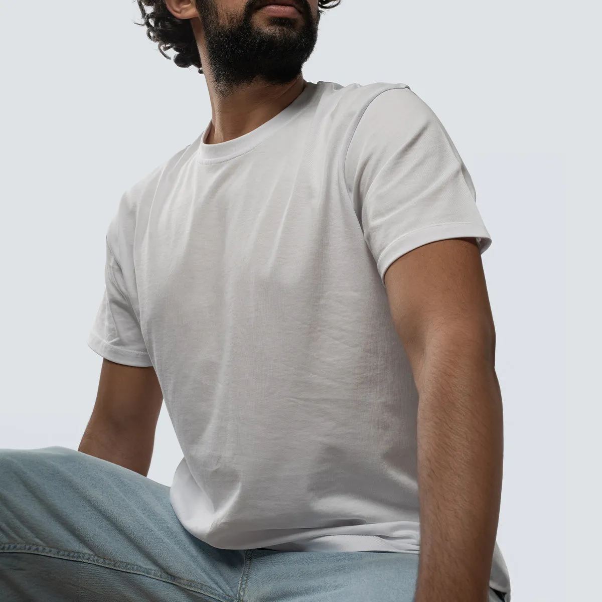Basic Crewneck Tee . White