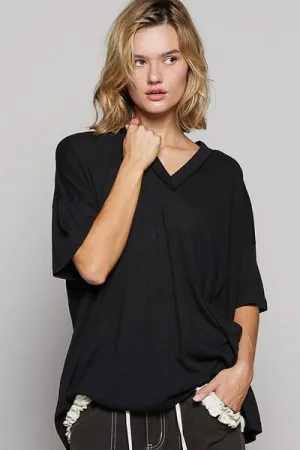 Basic Is Better V-Neck Half Sleeve Top