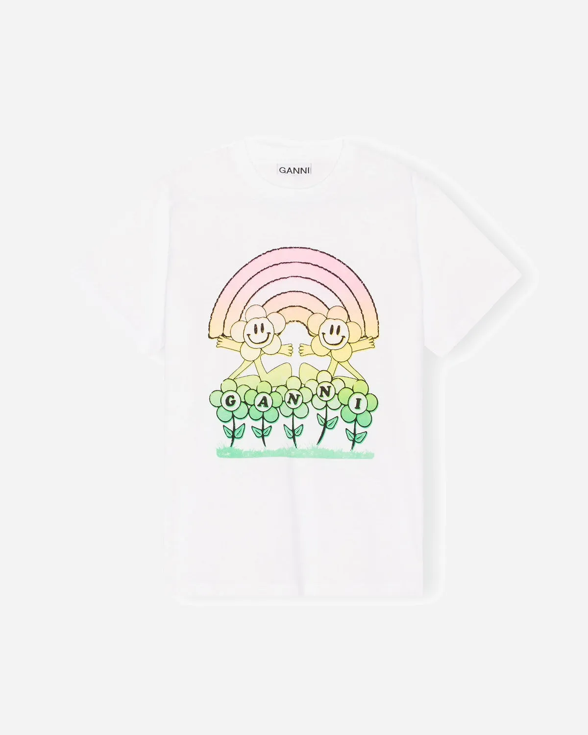 Basic Jersey Rainbow Relaxed T-shirt - Bright White