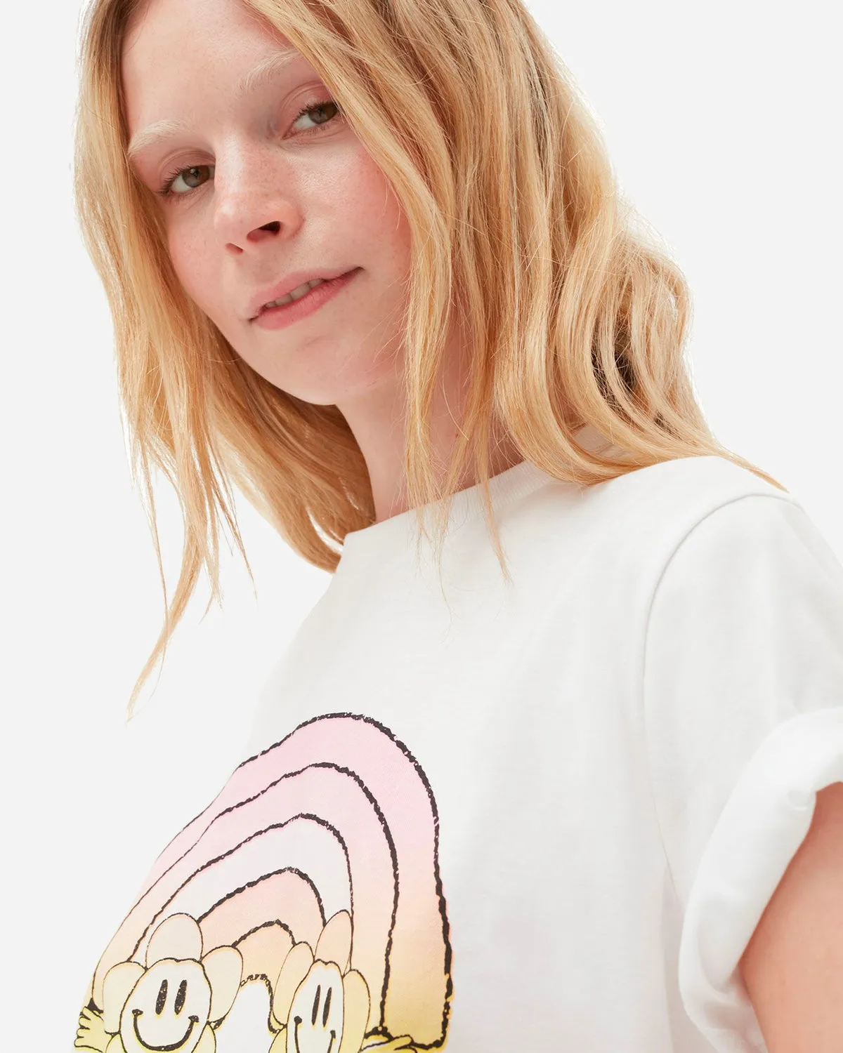 Basic Jersey Rainbow Relaxed T-shirt - Bright White