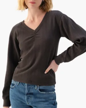 BEAU WAFFLE KNIT IN VINTAGE BLACK